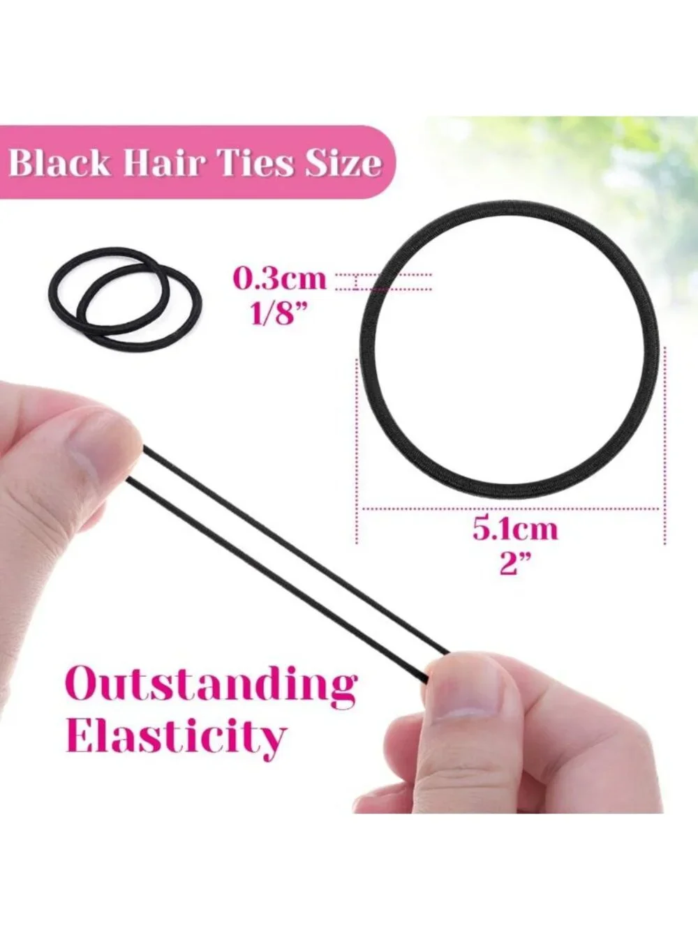 250 Pcs Black Hair Ties - Small Elastic Bands for Ponytails, Thick & Curly Hair